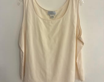 Camiseta sin mangas de seda color crema estilo años 90 – Colección Folio de Saks Fifth Avenue