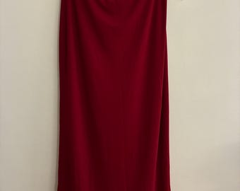 Falda lencera roja vintage de DKNY – Falda elástica minimalista de los 90