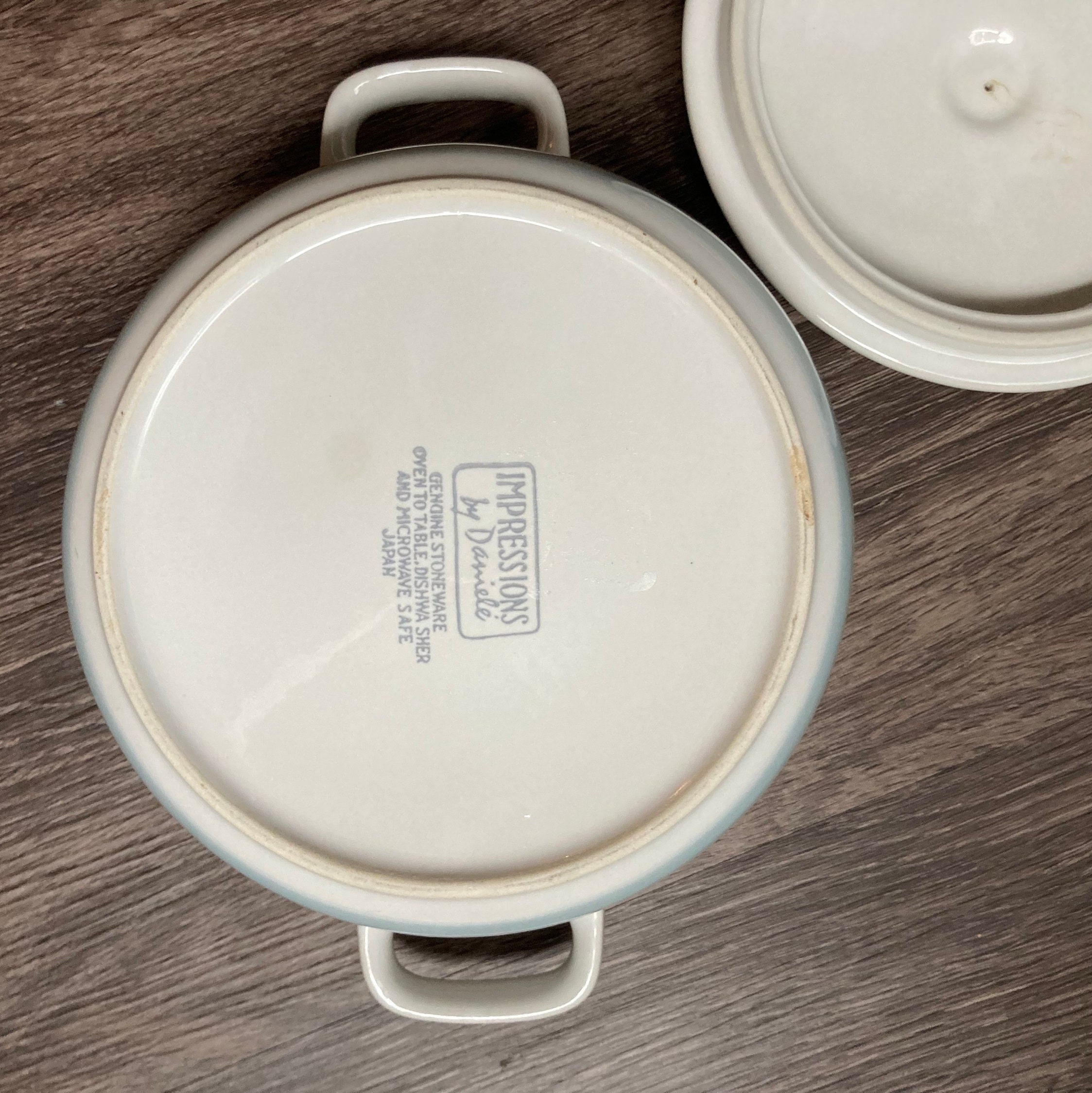 Vintage Casserole Dish With Lid, Stoneware Made in Japan, White Pottery