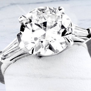 3.17 Carat OLD EUROPEAN Cut Diamond Engagement Ring