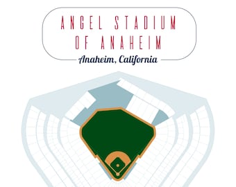 Angel Stadium Map Art, Los Angeles Angels, Baseball Fan Gift (Digital Download)