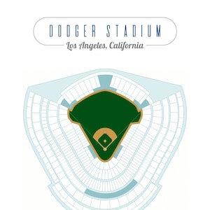 Los Angeles Dodgers, Dodgers-stadionkaart, digitale download, honkbal fanart, Los Angeles, Californië, Man Cave, cadeau voor papa