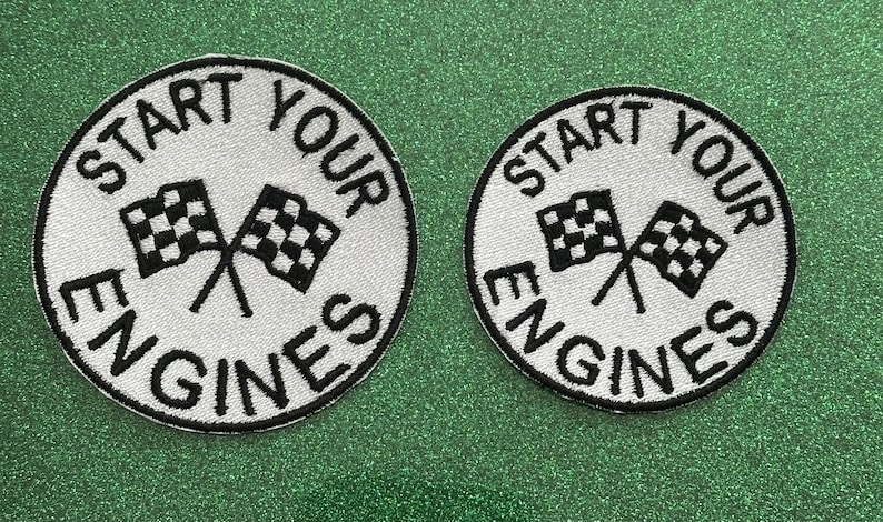 Start Your Engines Race Patch, Embroidery Iron on Patch for Hats, Bags ...