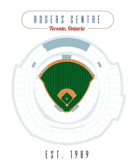 Toronto Blue Jays Rogers Centre Stadium Map Digital 