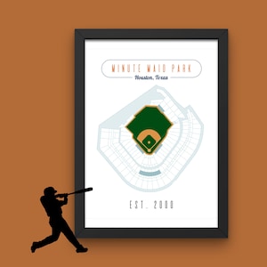 MLB Stadium Prints Minute Maid Park, Houston Astros Digital Download, Baseball Fan Art