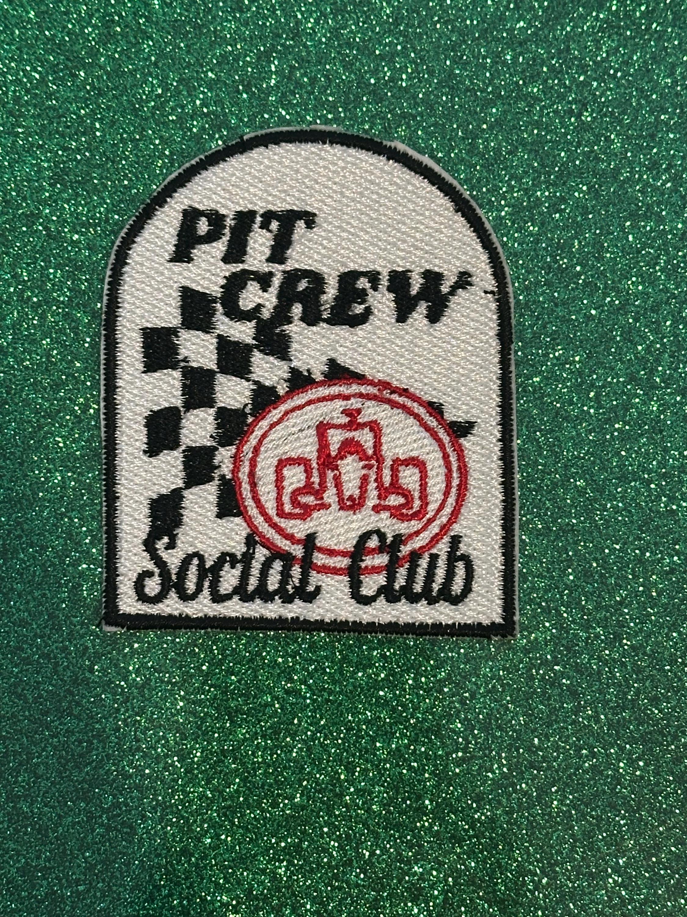 Pit Crew Social Club Patch, Indy 500 Indianapolis Speedway Embroidered ...