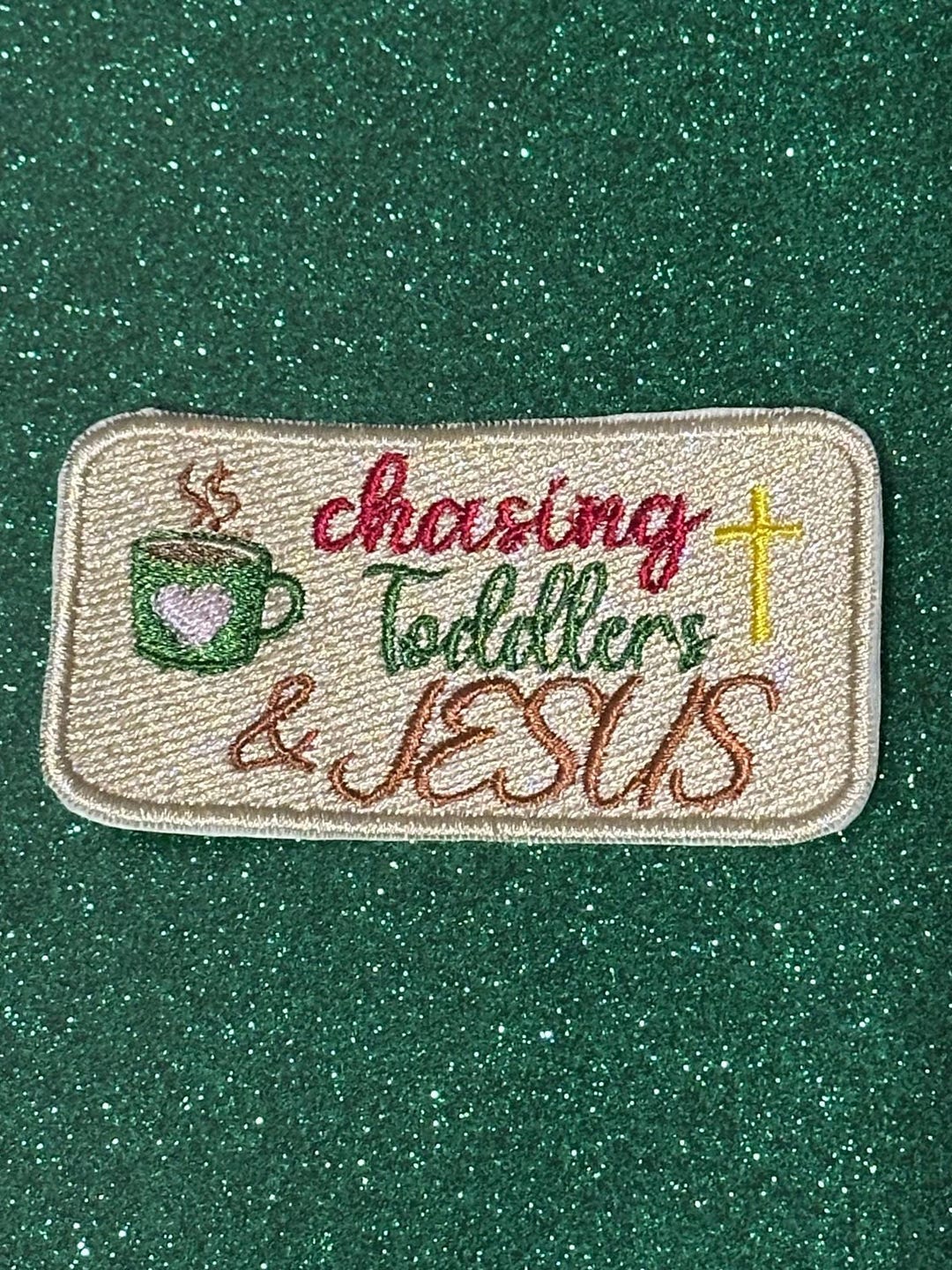 Chasing Toddlers and Jesus, Faith Embroidered Iron on Patch for Hats ...
