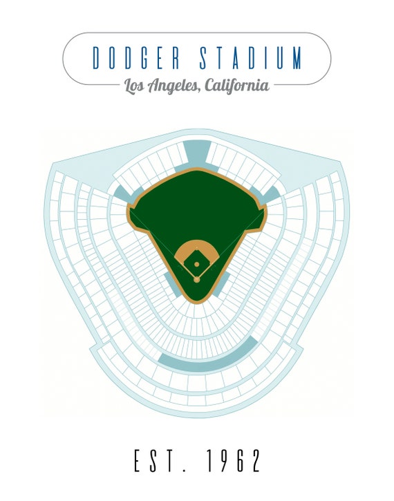 Los Angeles Dodgers Dodgers Stadium Map Digital Download Etsy