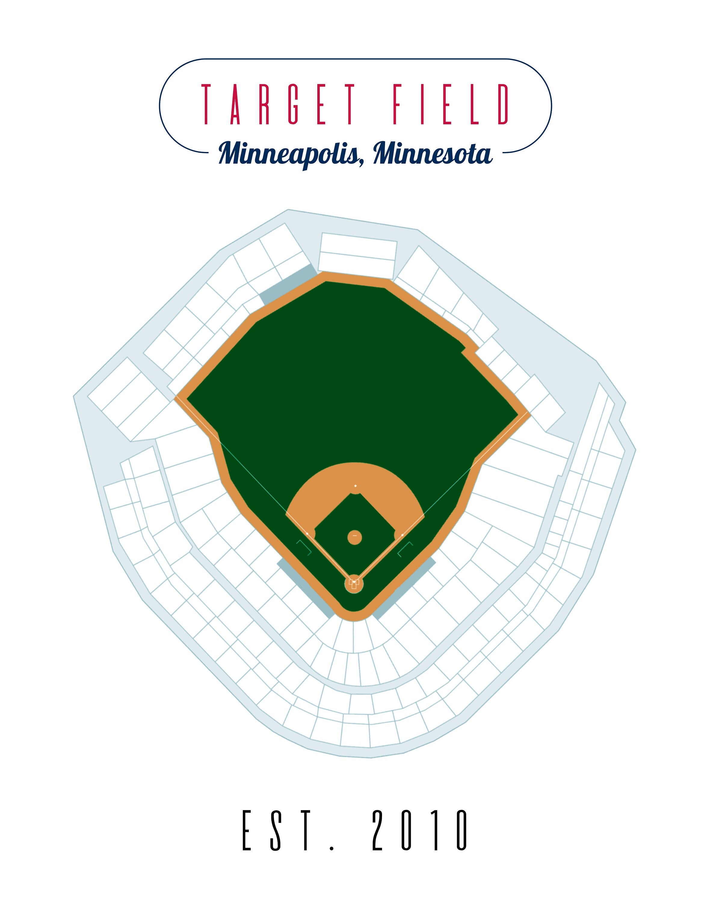 Minnesota Twins, Target Field Stadium Map, Digital Download, Baseball Fan Art, Minneapolis, Minnesota, Man Cave, Gift for Dad