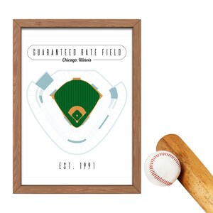 Chicago White Sox, Garantierte Rate Stadion Karte, digitaler Download, Baseball Fan Art, Chicago, Illinois, Man Cave, Geschenk für Dad