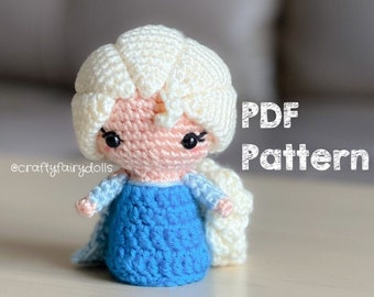 Gehaakte Frozen Elsa Doll Amigurumi Patroon Sprookjesprinses in het Engels