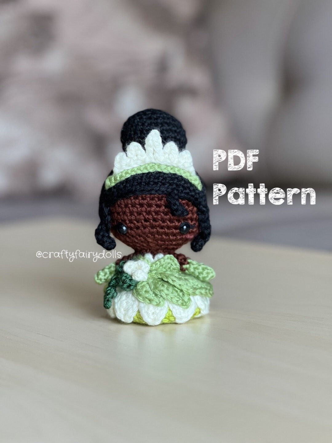 Crochet Tiana Doll Princess and the Frog Amigurumi Pattern Fairytale  Princess in English - Etsy, image size:1080x1440