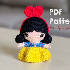 Crochet Snow White Doll Amigurumi Pattern Fairytale Princess in English