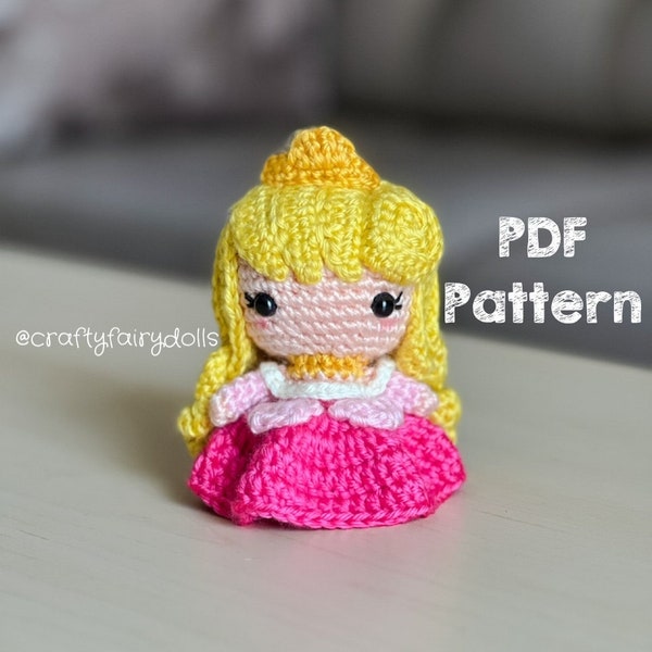 Crochet Aurora Doll Sleeping Beauty Amigurumi Pattern Fairytale Princess in English