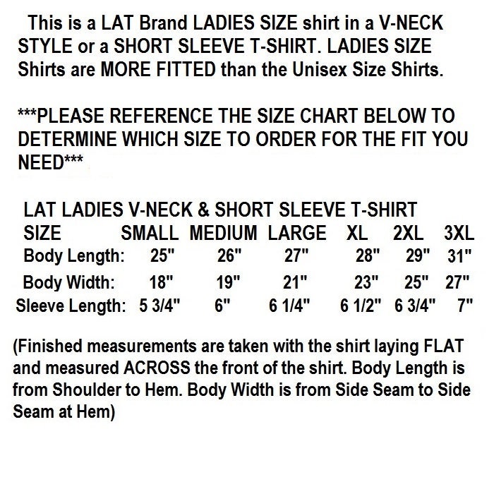 Lat T Shirts Size Chart