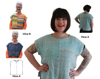 GW T002  S-5XL Instant Download- please read description box before ordering. Simple 4 panel top with hem vents, 2 lengths, easy make