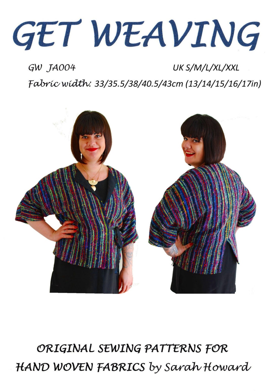 GW JA004 S- XXL Original Unlined Jacket Sewing Pattern for Narrow
