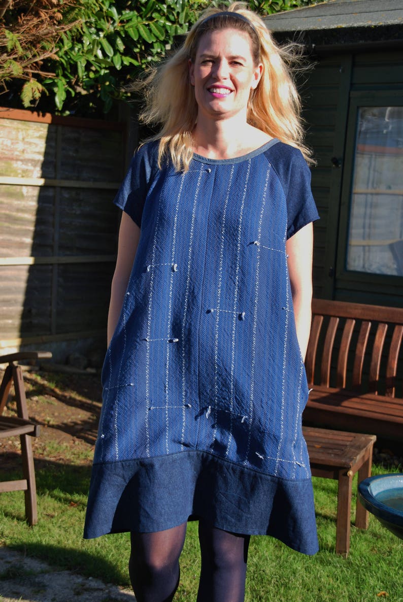 GW DR005 SXL raglan sleeve dress sewing pattern for handwoven Etsy