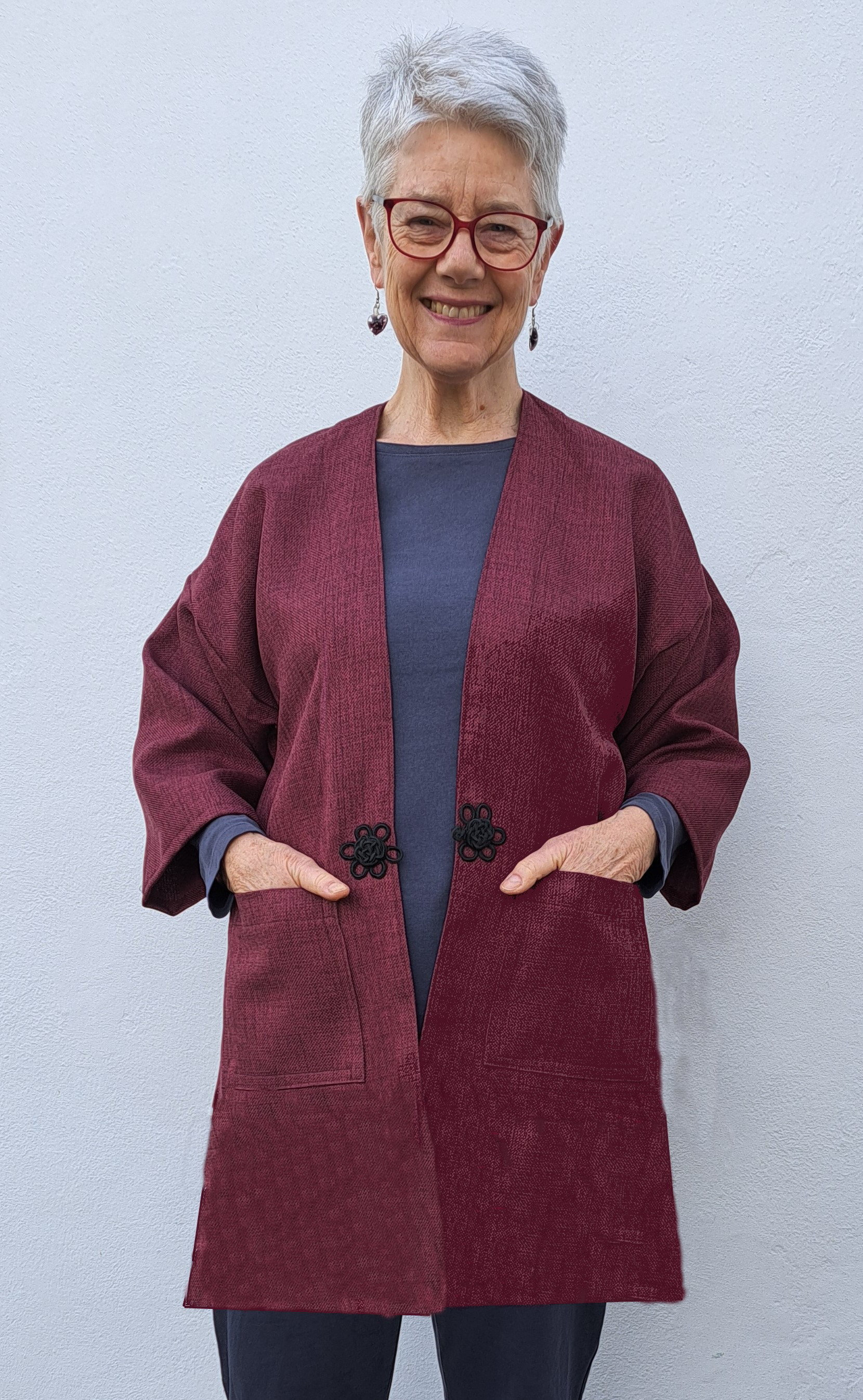 GW JA015 S-4XL Unlined Jacket Sewing Pattern for Narrow, Handwoven