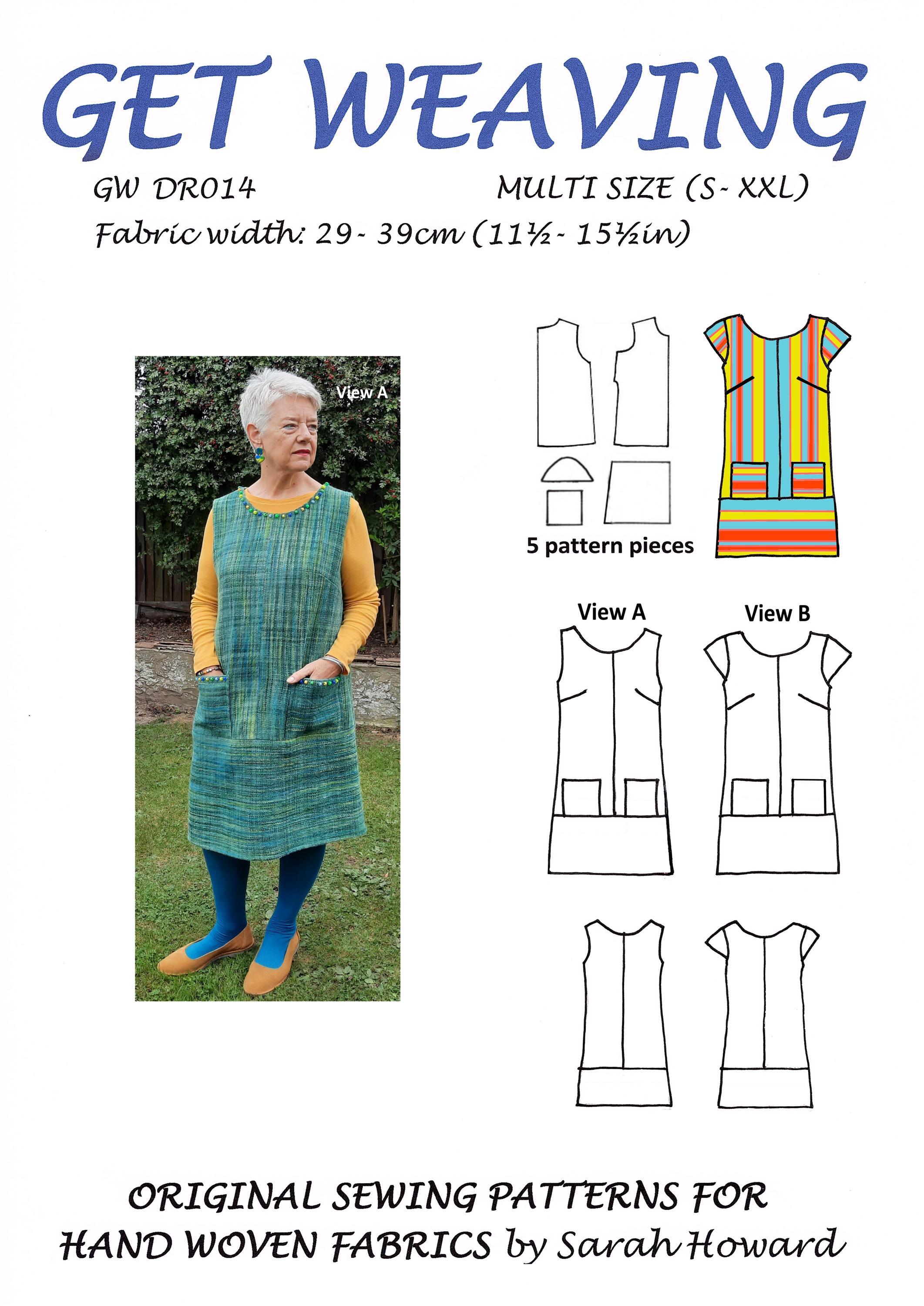 GW DR014 S-2XL Sewing Pattern for Narrow Hand Woven Fabric, Lined,  Overhead, Patch Pockets, Bust Darts, Flange Option, by Sarah Howard - Etsy