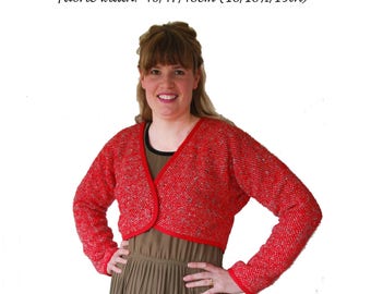 GW JA002 S/M/L  Original sewing pattern for bolero jacket from narrow, handwoven fabric by Sarah Howard