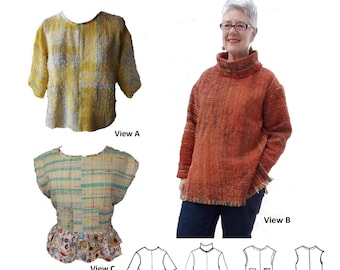 GW T008 S-XL Instant Download- please read description box before ordering. Simple overtop, pocket, hem, sleeve and neckline options