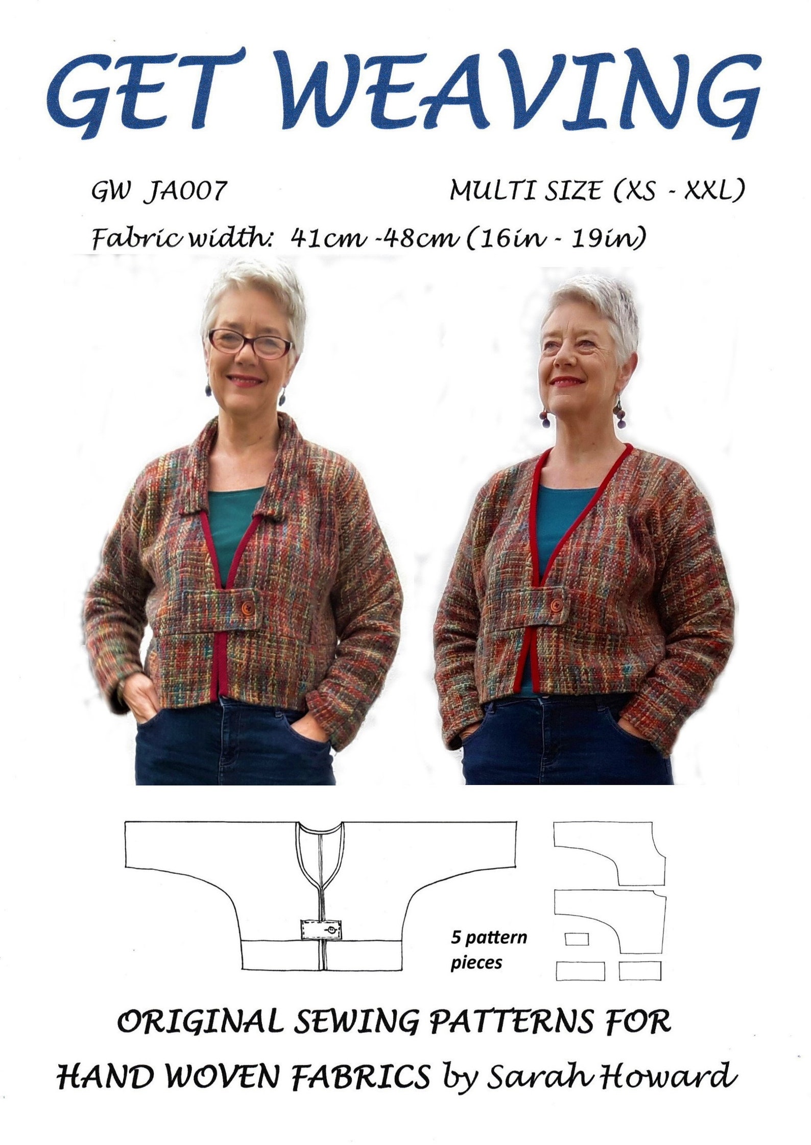 GW JA007 Unlined Jacket Sewing Pattern XSXXL for Narrow Hand Etsy