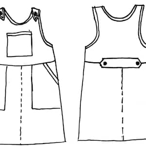 GW DR012 S-XL A-lijn, overhead, ongevoerd, geweven jurk met opgestikte zakken, getapete hals en armsgaten, knoopsluiting achter met zelfbedekte knopen afbeelding 3