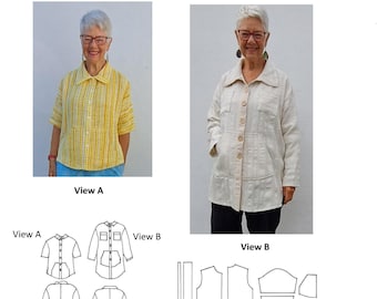 GW T010 S-4X shirt in 2 lengths, patch pockets, 2 sleeve lengths, collar and front bands, shaped hem, side + back vents, choice of closures