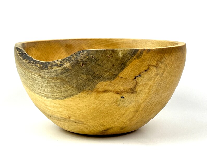 Cornish Sycamore natural wooden bowl handmade woodturning turned wood dish wedding anniversary fifth 5th woodwork decorative platter dish image 4