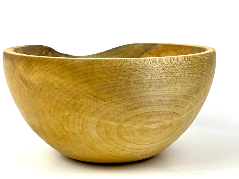 Cornish Sycamore natural wooden bowl handmade woodturning turned wood dish wedding anniversary fifth 5th woodwork decorative platter dish image 5