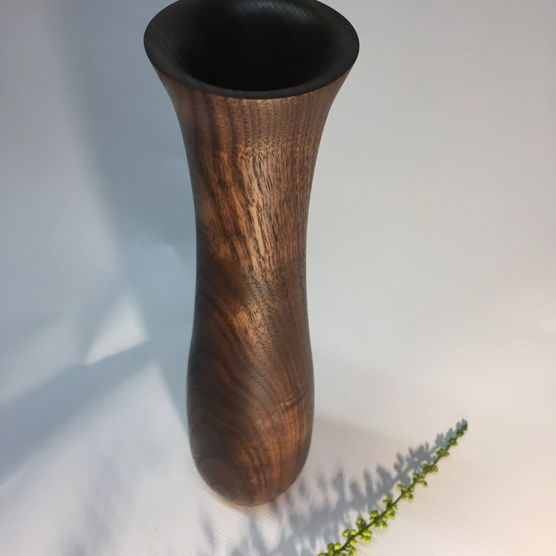 Black Walnut Handmade Tall wooden Vase hand turned wood by Etsy