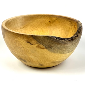 Cornish Sycamore natural wooden bowl handmade woodturning turned wood dish wedding anniversary fifth 5th woodwork decorative platter dish image 1