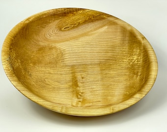 X-Large Cornish Ash wooden hand turned fruit salad bowl - 14" 36cm hardwood natural platter decorative natural simple elegant kitchen decor