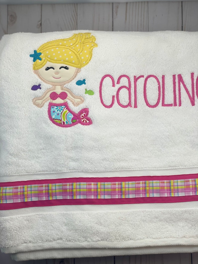 Kids Personalized Mermaid Bath Towel or Beach towel with Etsy
