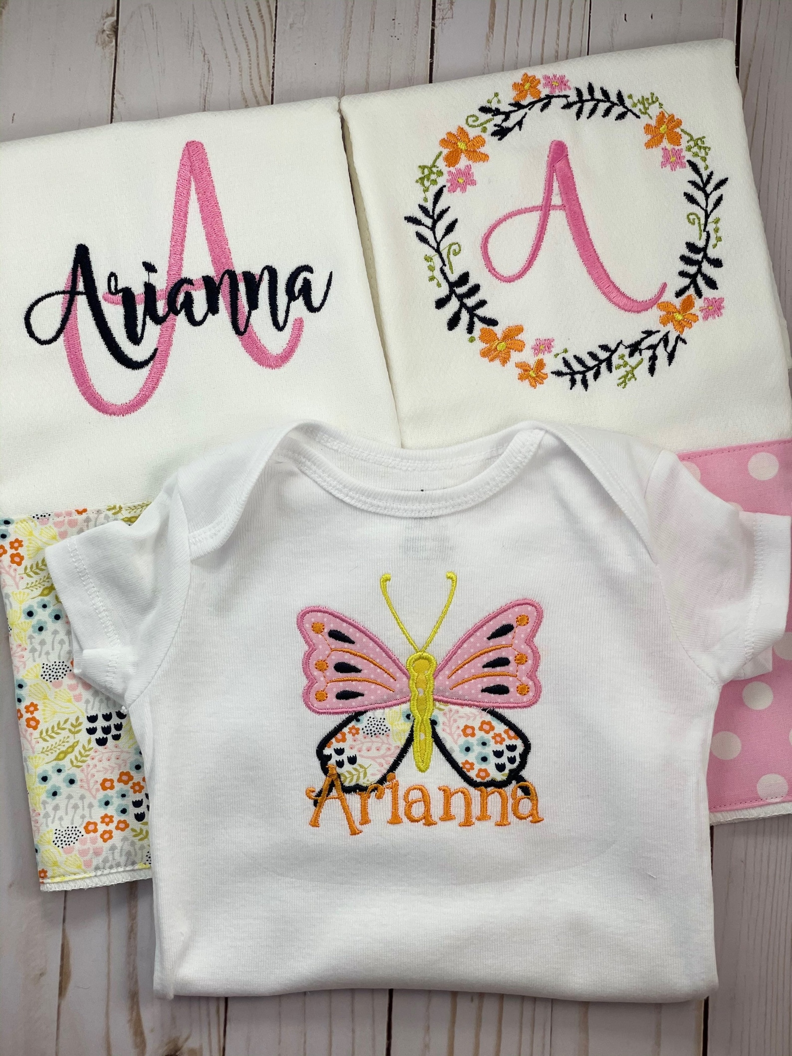 Personalized Embroidered Cloth Diaper and Onesie Burp Cloth Etsy