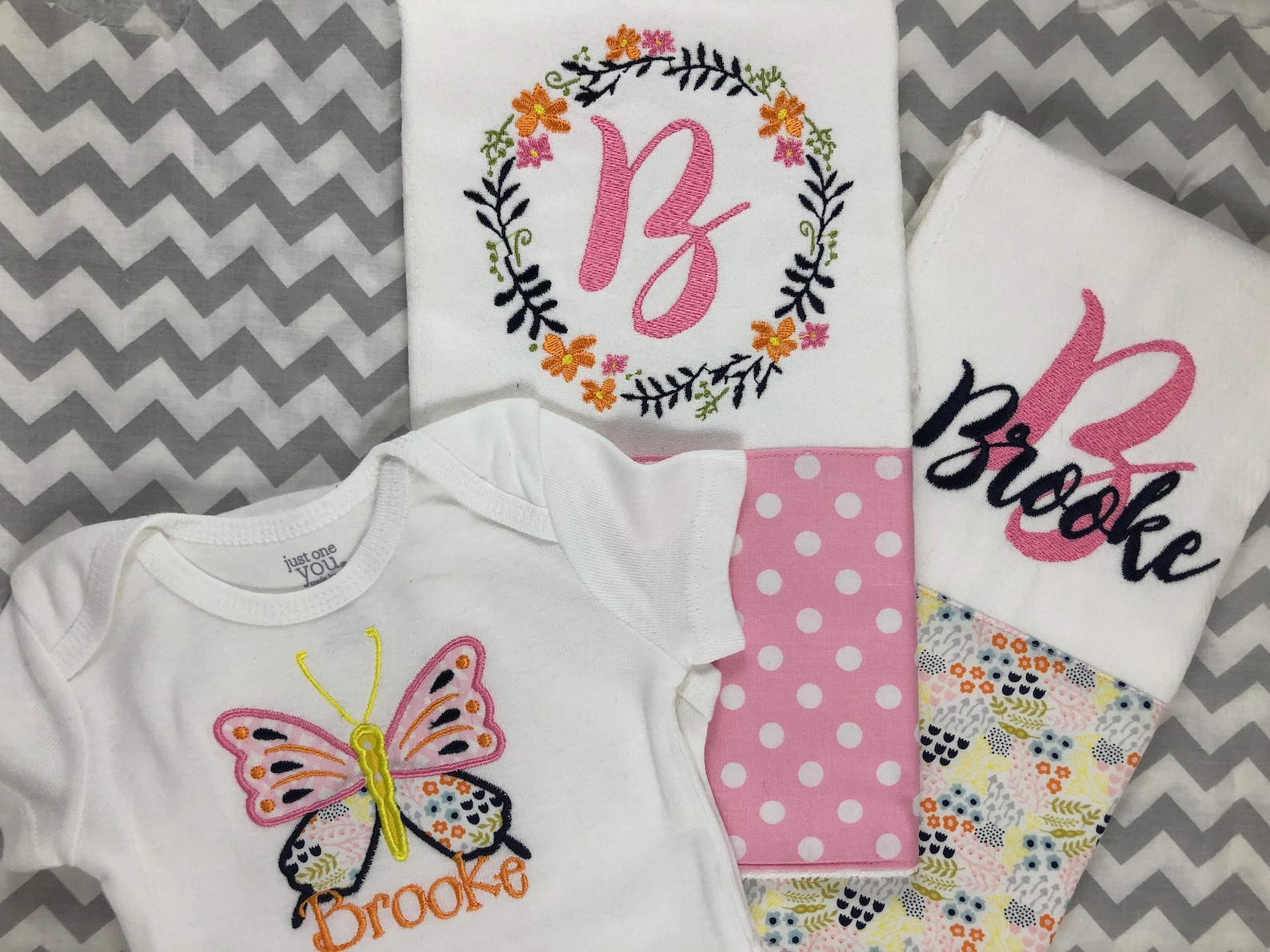 Personalized Embroidered Cloth Diaper and Onesie Burp Cloth Etsy