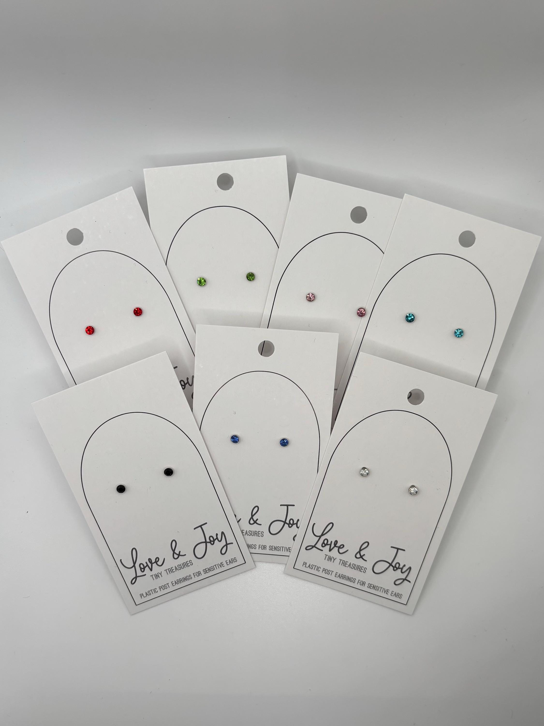 Plastic Earrings For Sensitive Ears – Hypoallergenic Hoop & Post Studs, Medical Grade Resin & Silicone