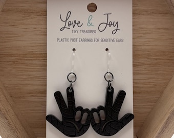 Jeep Wave Dangle Earrings: Hypoallergenic Plastic Posts