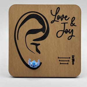 Blue Alien Plastic Post Earrings: Metal-Free for Sensitive Ears, Hypoallergenic Plastic Posts image 2