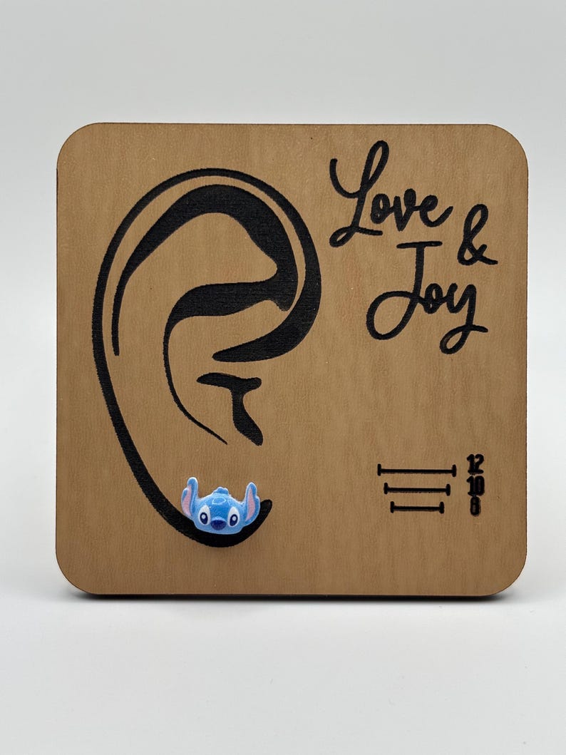 Blue Alien Plastic Post Earrings: Metal-Free for Sensitive Ears, Hypoallergenic Plastic Posts image 2