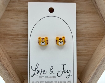 Tigers Plastic Post Earrings for Sensitive Ears | Hypoallergenic Earrings
