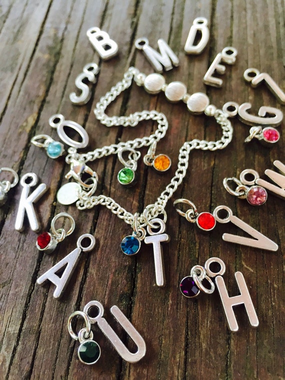 Items similar to Personalized Bracelet Custom Charm Bracelet