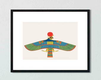 Egyptian Hawk Print: Sun God Ra, Ancient Egypt Art