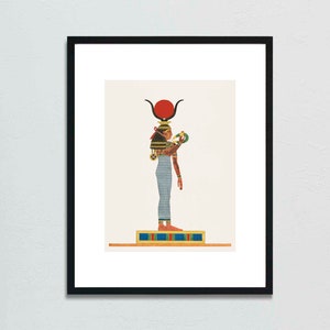 Hathor Print: Ancient Egyptian Goddess Art Illustration