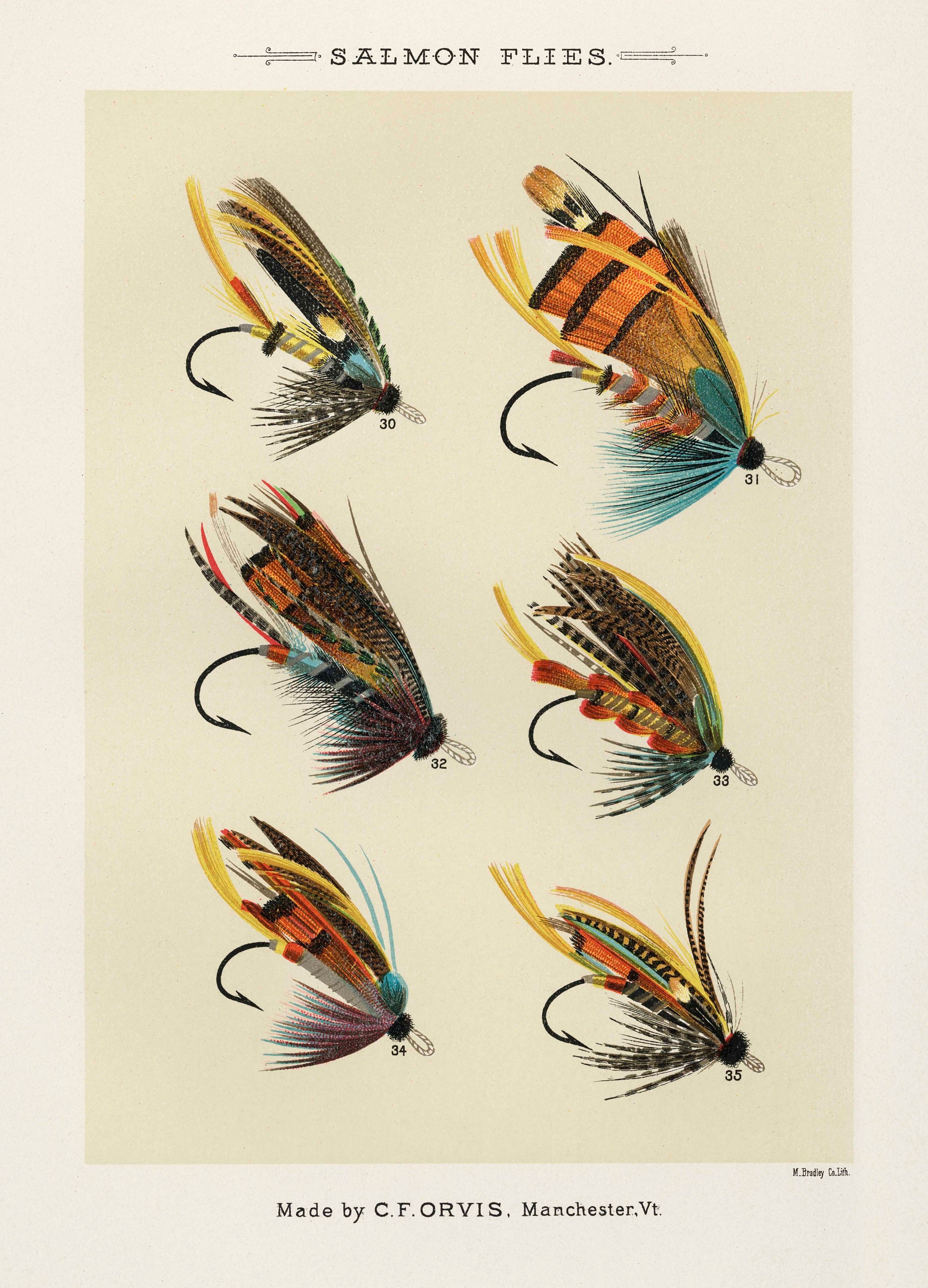 Salmon Flies Vintage Orvis Fly Fishing Print Fly Fisherman Art Fly Tying  Wall Art Poster Unframed Print in 8X12, 11X17, or 13X19 -  Norway