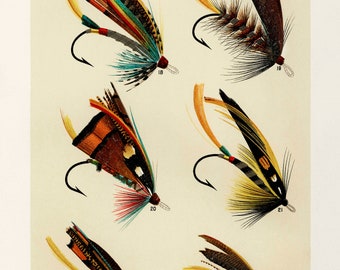 Salmon Fly Fishing - Salmon Flies Art Poster for Sale by SFTStudio