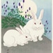 White Rabbits Print Vintage Japanese Art Unique Bunny - Etsy