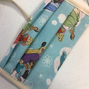 Disney Princess Face Mask Cotton Cloth with Ties or Ear elastic Pleated Washable Reusable