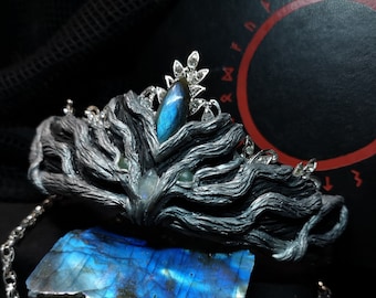 Crown of the Silver Forest , Custom Made Crystal Goddess Grown, Design your own